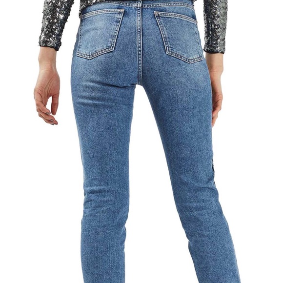 TOPSHOP Painted Straight leg Jeans - Picture 5 of 8